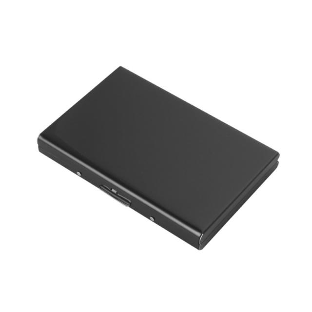 Fashion Aluminum Antimagnetic Card Holder Women Men Metal Cowhide Credit Card Business Card Holders Organizer Purse Wallet