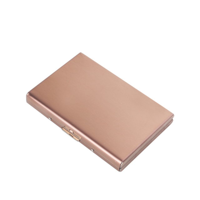 Fashion Aluminum Antimagnetic Card Holder Women Men Metal Cowhide Credit Card Business Card Holders Organizer Purse Wallet