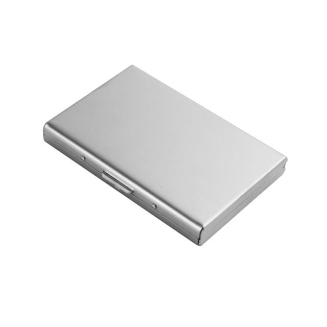 Fashion Aluminum Antimagnetic Card Holder Women Men Metal Cowhide Credit Card Business Card Holders Organizer Purse Wallet