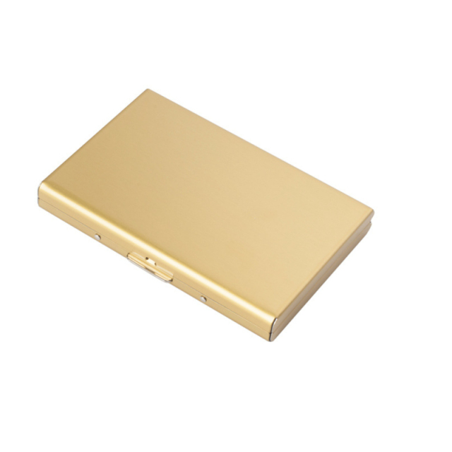 Fashion Aluminum Antimagnetic Card Holder Women Men Metal Cowhide Credit Card Business Card Holders Organizer Purse Wallet
