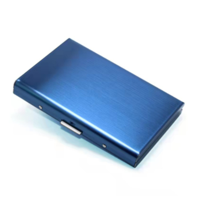 Fashion Aluminum Antimagnetic Card Holder Women Men Metal Cowhide Credit Card Business Card Holders Organizer Purse Wallet