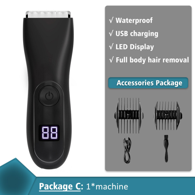 Men's Electric Groin Hair Trimmer Pubic Hair Trimmer Body Grooming Clipper for Men Bikini Epilator Rechargeable Shaver Razor