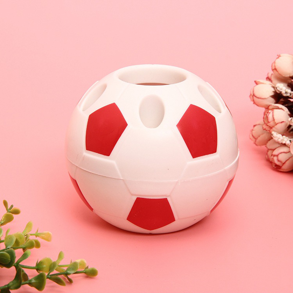 Creative Football Shaped Pen Holder Plastic Pencil Storage Case Students Stationery Multifunctional Soccer Pen Holder