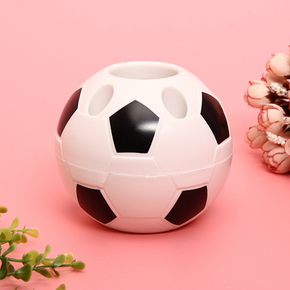 Creative Football Shaped Pen Holder Plastic Pencil Storage Case Students Stationery Multifunctional Soccer Pen Holder