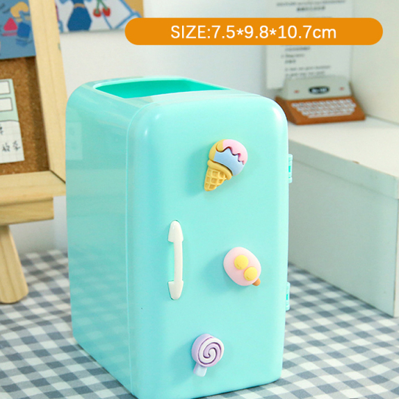 Kawaii Refrigerator Pen Holder Desktop Makeups Pencil Pens Storage Box Creative School Stationery