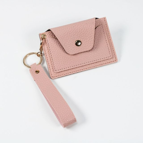New Korean Version Student Card Bag Lychee Pattern Free Disassembly Hand Lanyard Candy Color Simple Bus Card Leather Coin Purse