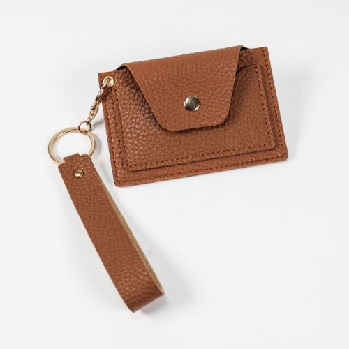 New Korean Version Student Card Bag Lychee Pattern Free Disassembly Hand Lanyard Candy Color Simple Bus Card Leather Coin Purse