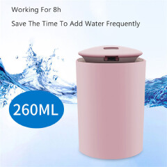 Portable 260ml Air Humidifier Aroma Oil Diffuser USB Cool Mist Sprayer with Colorful Night Light for Home Car Purifier Diffuser