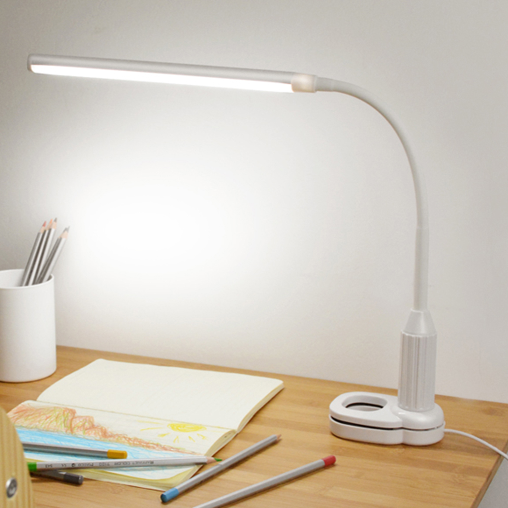 5W Clip Eye Protect Table Lamp Student Dormitory Study Bedroom Bedside Lamp Touch Sensor Control Stepless Dimmable LED Desk Lamp