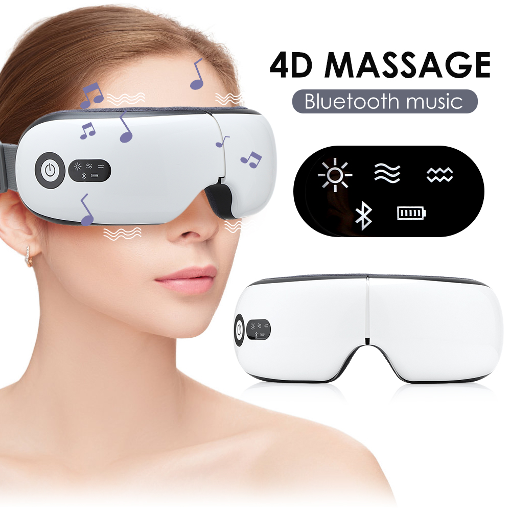 Eye Massager 4D Air Pressure Vibration Eye Care Instrument Fatigue Relieve Hot Compress Bluetooth Music Smart Massage glasses