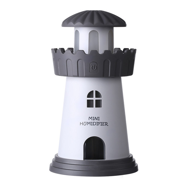 Dream Lighthouse Air Humidifier For Car Home USB DC5V Diffuser Night Lights Tower Portable Household Air Purifier Mist Maker