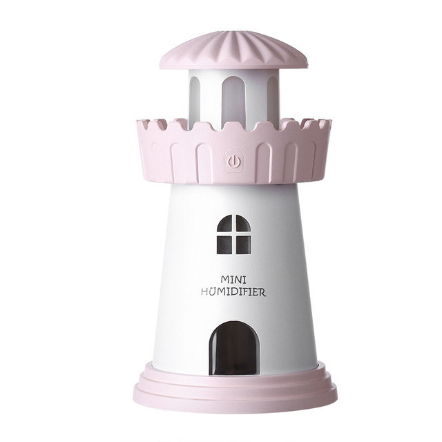 Dream Lighthouse Air Humidifier For Car Home USB DC5V Diffuser Night Lights Tower Portable Household Air Purifier Mist Maker