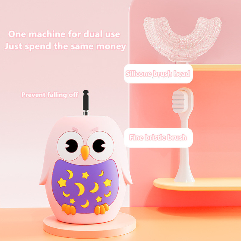 Smart U 360 Degrees Sonic Toothbrush Silicone Electric Toothbrush Kids Waterproof Electric Tooth Brush Baby U-Shaped Toothbrush
