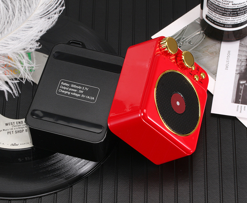 The Best Gift Portable Retro Bluetooth Speaker Atomic Record Player Stereo Speaker Support TF Card For iPhone Xiaomi Mao king