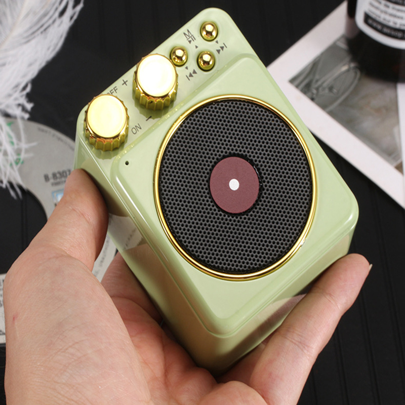 The Best Gift Portable Retro Bluetooth Speaker Atomic Record Player Stereo Speaker Support TF Card For iPhone Xiaomi Mao king