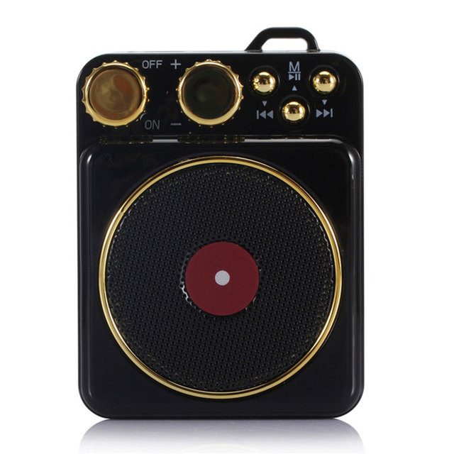 The Best Gift Portable Retro Bluetooth Speaker Atomic Record Player Stereo Speaker Support TF Card For iPhone Xiaomi Mao king