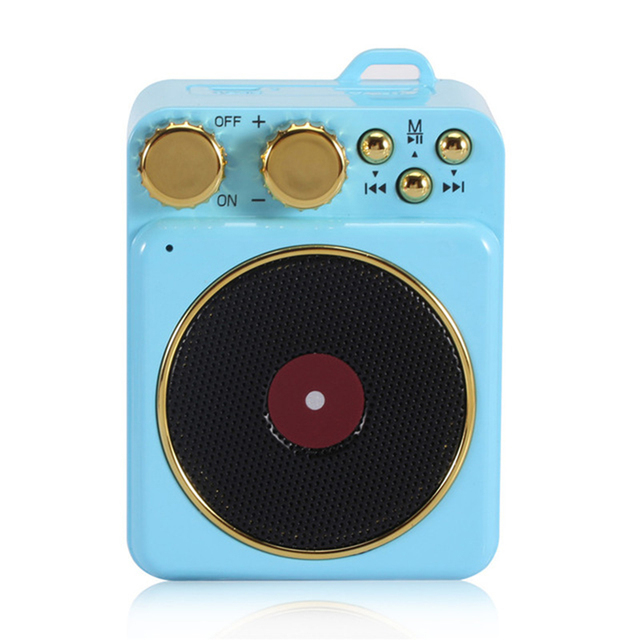The Best Gift Portable Retro Bluetooth Speaker Atomic Record Player Stereo Speaker Support TF Card For iPhone Xiaomi Mao king