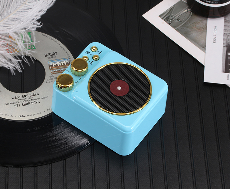 The Best Gift Portable Retro Bluetooth Speaker Atomic Record Player Stereo Speaker Support TF Card For iPhone Xiaomi Mao king