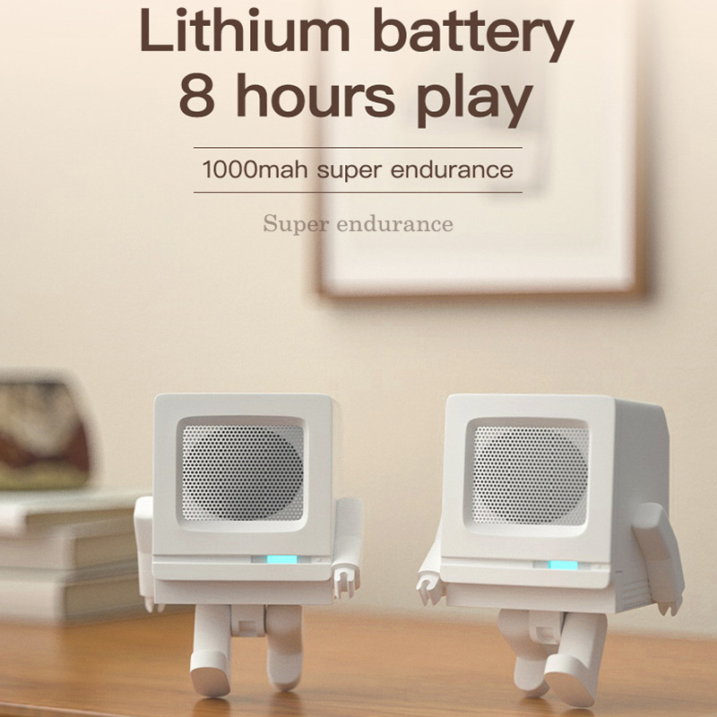 Latest Robot Speaker Wireless Bluetooth 5.0 Stereo Subwoofer Computer Audio Supports TWS Interconnected USB Input Mini Speaker