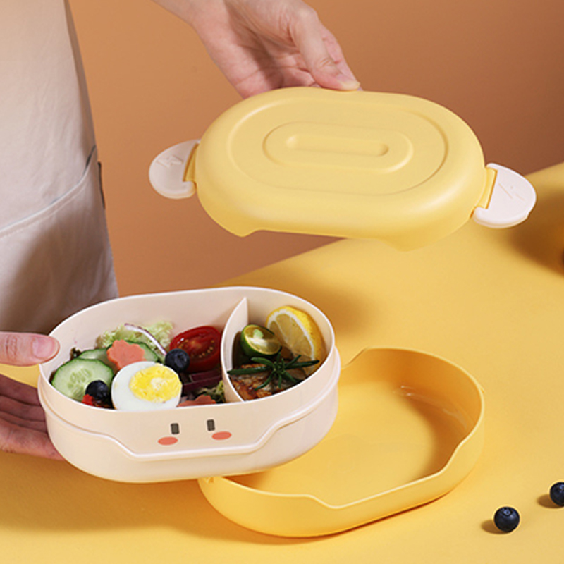 780ml Cute Bento Packed Lunch Box Kawaii for Kids School Children Japanese Style Storage Food Kitchen Container Plastic Carrier