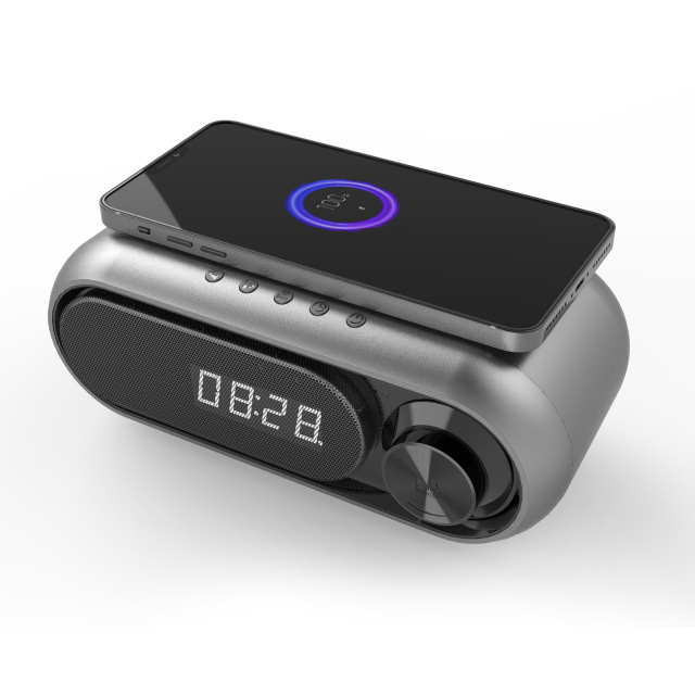 Bluetooth speaker bedside clock wireless charging TF storage FM radio bedside charger