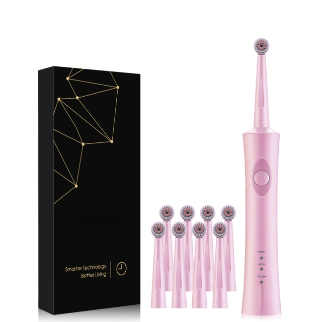 Cleaning Teeth Rotation Electric Toothbrush Adult Smart Timer Brush Soft Bristle Induction Rechargeable Replacement  8 Head