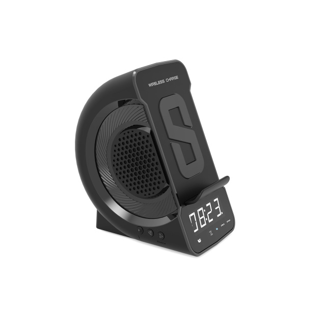 2022 new private model three in one bedside wireless charger Wireless charging Bluetooth speaker clock alarm clock