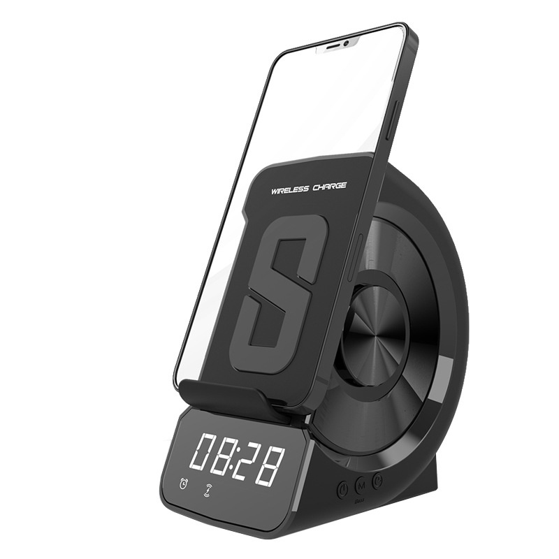 2022 new private model three in one bedside wireless charger Wireless charging Bluetooth speaker clock alarm clock