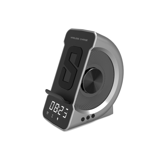 2022 new private model three in one bedside wireless charger Wireless charging Bluetooth speaker clock alarm clock