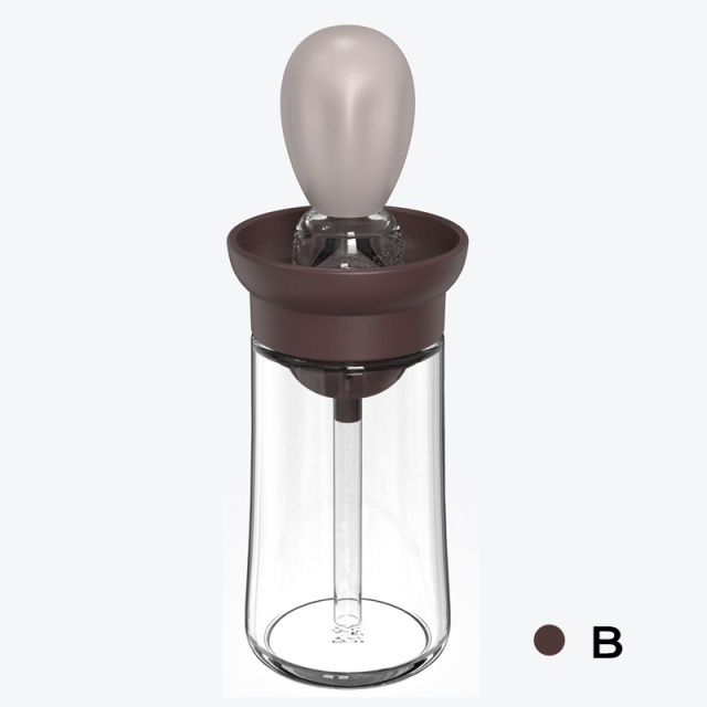 180ml Kitchen Oil Bottle Silicone Glass Oil Container With Brush Barbecue Spray Bottle Oil Dispenser For Kitchen Cooking BBQ