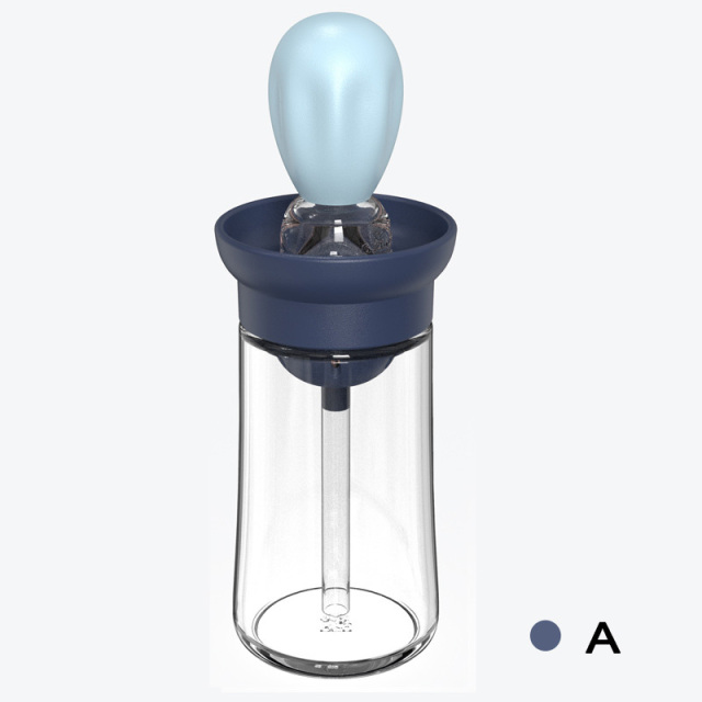 180ml Kitchen Oil Bottle Silicone Glass Oil Container With Brush Barbecue Spray Bottle Oil Dispenser For Kitchen Cooking BBQ