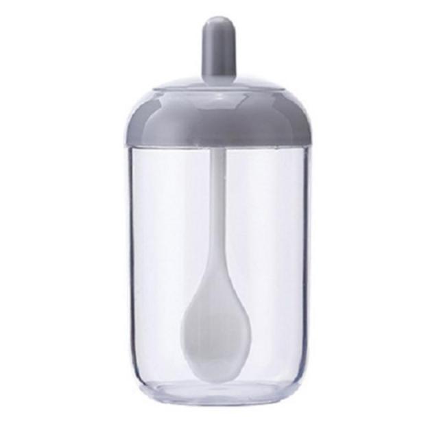 Transparent Kitchen Supplies Spice Jar For Salt Sugar Pepper Powder With Spoon Plastic Seasoning Bottle Salt Jar For ​Kitchen