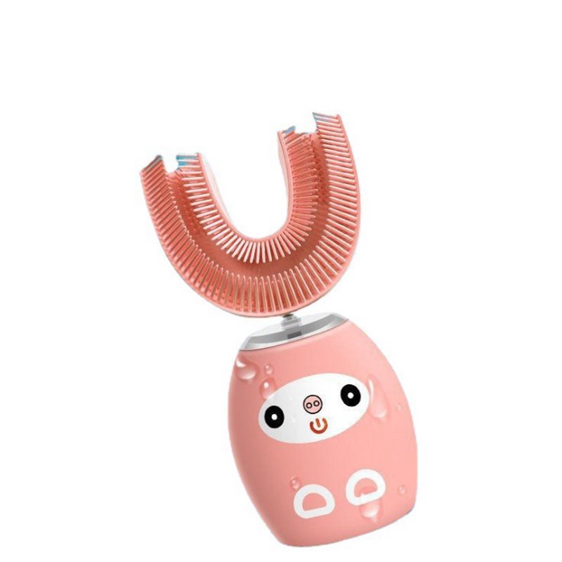 Children U-shaped Electric Toothbrush Mouth-contained Silicone Braces USB Charging Ultrasonic Toothbrush Music English Version