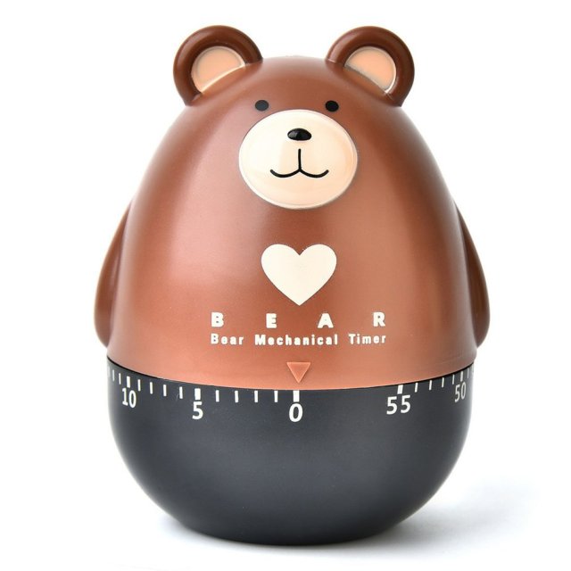 New Bear Kitchen Timer Stainless Steel Mechanical Kitchen Timer Clock Multipurpose Lovely Kitchen Cooking Shower Study Tools