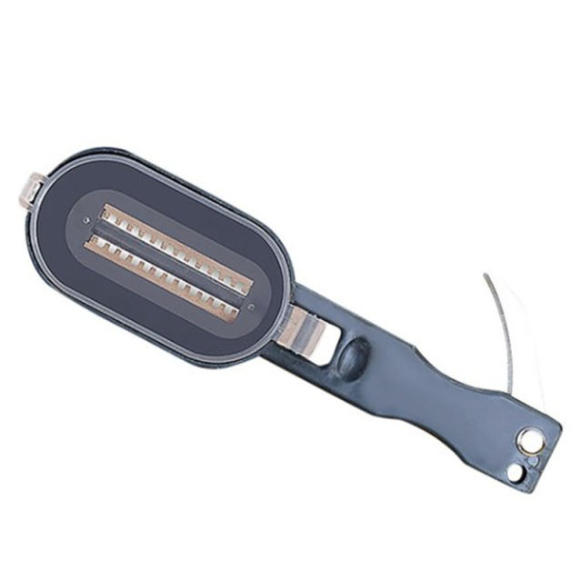 1pcs Handheld Fish Scales Graters Scraper Fish Cleaning Tool Scraping Scales Device with Cover Household Kitchen Cooking Gadgets