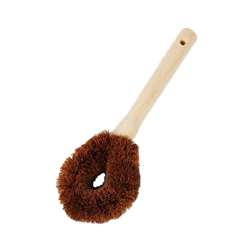 Natural Coconut Palm Pot Brush Wooden Handle Is Not Easy To Get Oil. Kitchen Wood Brush Pot Brush Pot Artifact Long Handle Brush