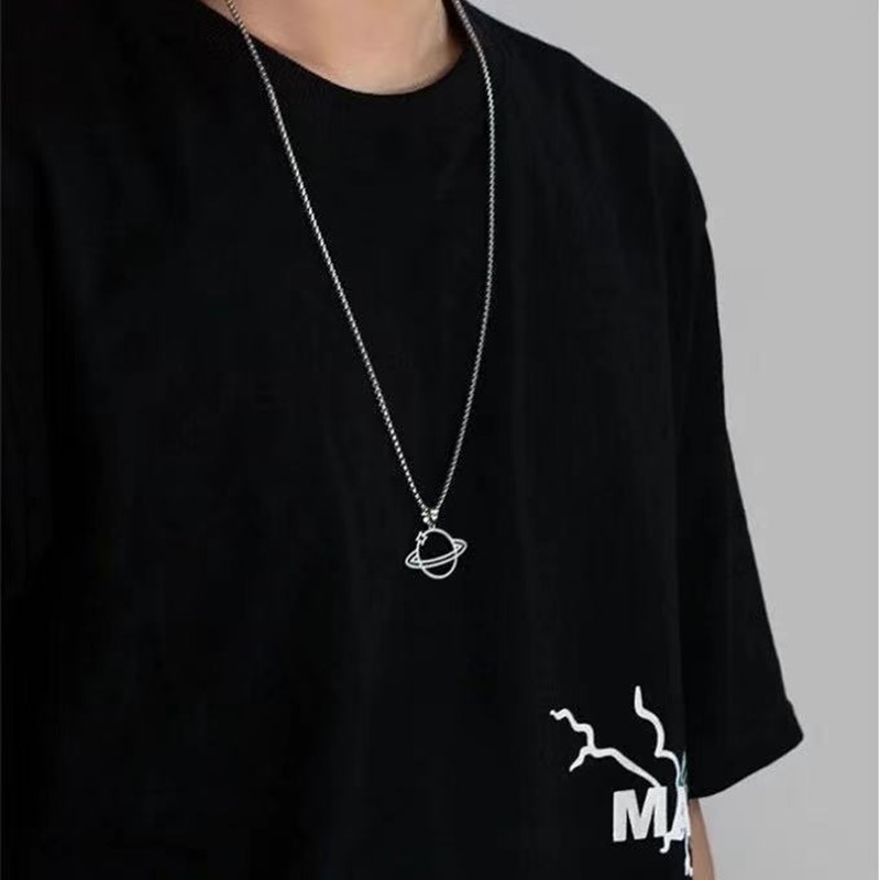 2PCS Popular Triangle Square Necklace for Men Women Silver Color Geometric Fashion Necklace Gift for Friend  Jewelry