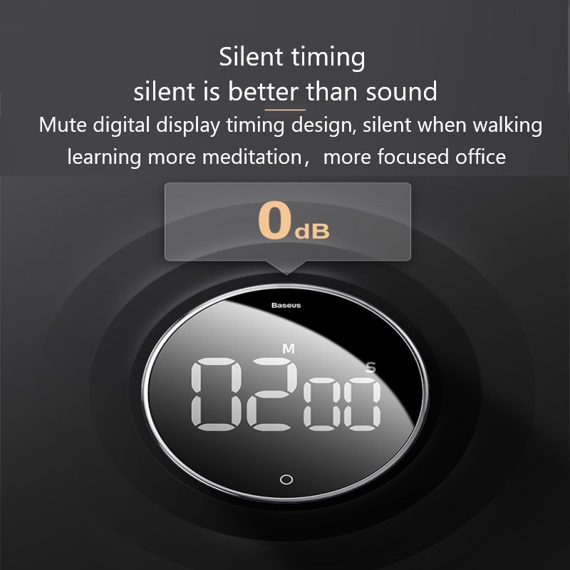 1 Pcs Rotary Countdown Timer Kitchen Magnetic Suction HD Digital Electronic Timing Alarm Clock Fitness Timer Without Battery