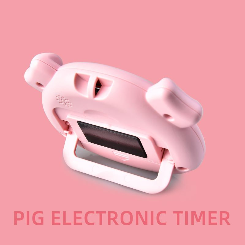 1Pc Cartoon Piggy Chicken Electronic Timer Kitchen Baking Alarm Clock Student Learning Reminder Cooking Supplies Without Battery