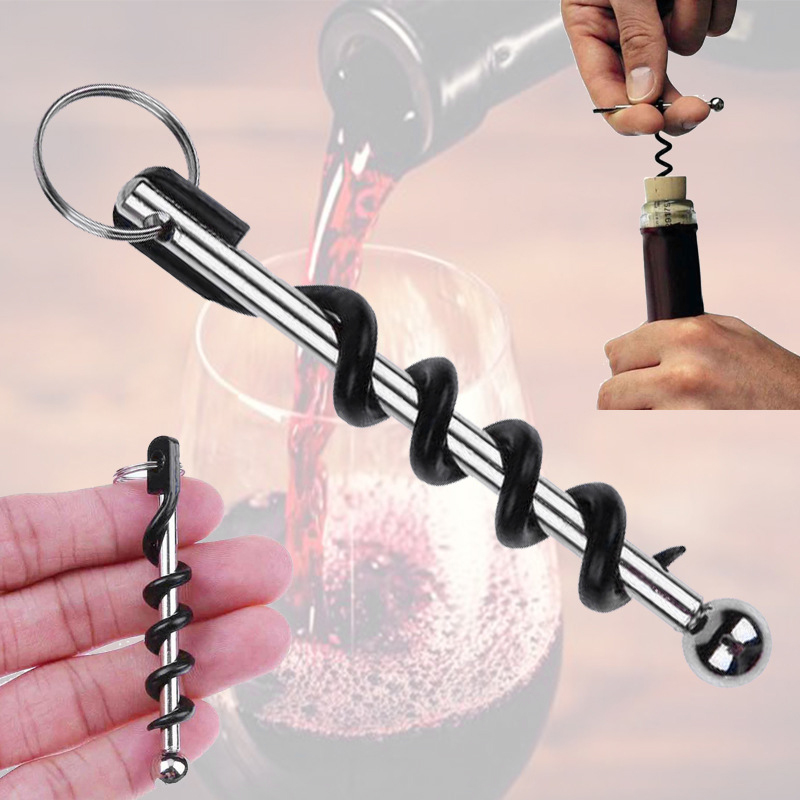 1 PC Multifunctional Stainless Steel Metal Corkscrew Wine Beer Bottle Cap Opener Red Wine Opener Portable Drinkware Kitchen Tool