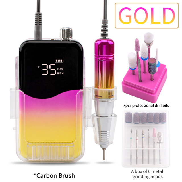 Portable Cordless Electric Nail Drill Rechargeable Polisher Manicure Pedicure