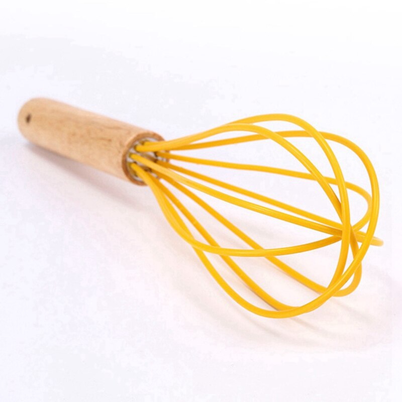 Manual Egg Beater Wooden Handle Silicone Mixer Egg Beaters Whisk Kitchen Gadgets Egg Cream Stirring Kitchen Baking Pastry Tools
