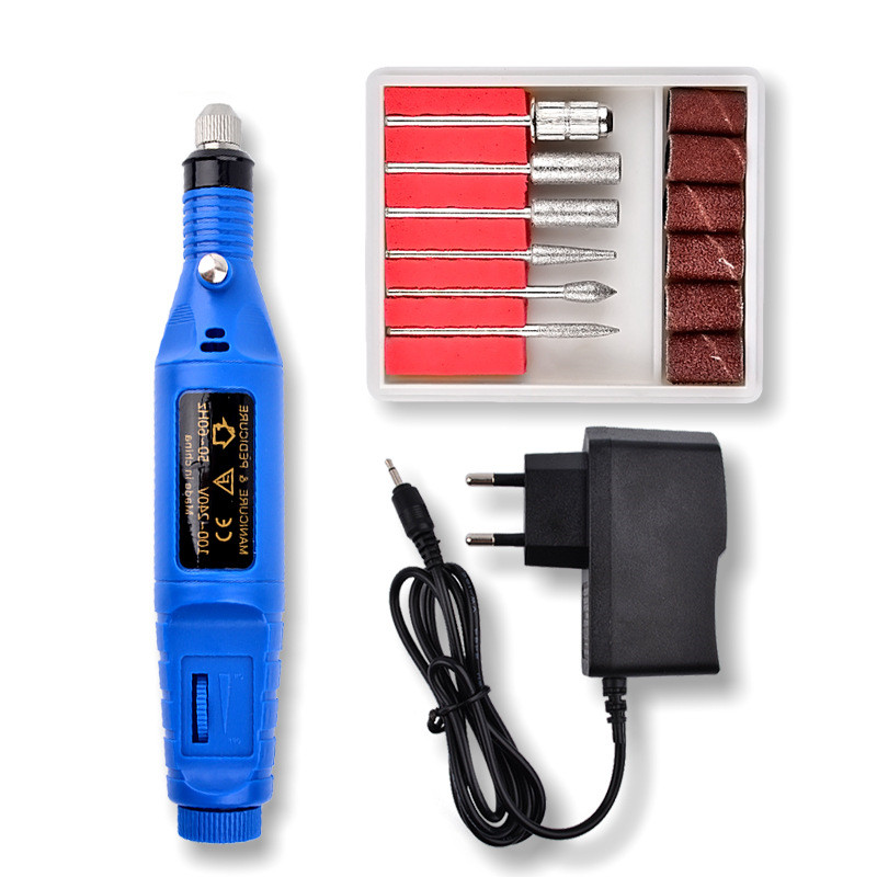 Mini Electronic Nail Care Nail Drill Bit Sanding Nail Polisher Nursing Kit Drill Manicure Pedicure Tool for Removing