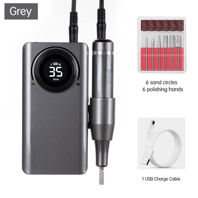 Electric Nail Drill Machine 35000 RPM Rechargeable Manicure Nail Drill Pen Apparatus For Manicure Nail Gel Polisher view 2
