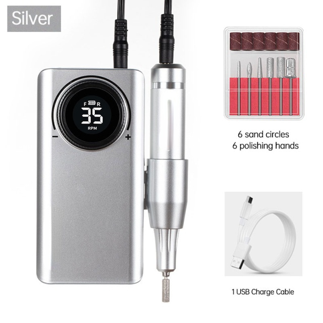Electric Nail Drill Machine 35000 RPM Rechargeable Manicure Nail Drill Pen Apparatus For Manicure Nail Gel Polisher view 3