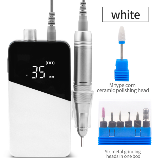 Rechargeable Nail Drill Machine 35000rpm Drilling for Manicure Pedicure Portable Polisher Electric File 35000 RPM