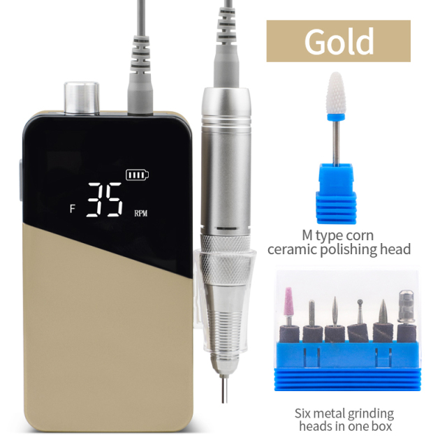 Rechargeable Nail Drill Machine 35000rpm Drilling for Manicure Pedicure Portable Polisher Electric File 35000 RPM view 3