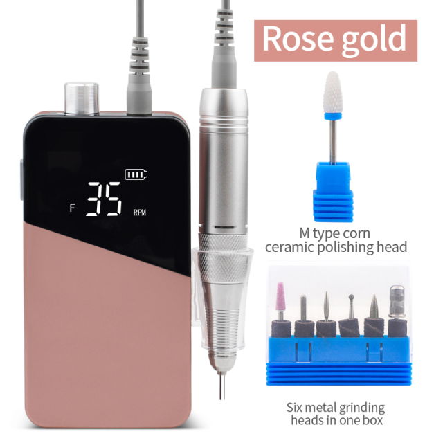Rechargeable Nail Drill Machine 35000rpm Drilling for Manicure Pedicure Portable Polisher Electric File 35000 RPM view 5