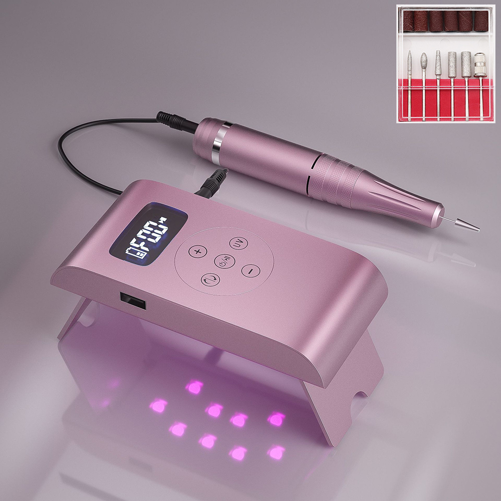 35000RPM Nail Machine UV Lamp Nail Dryer Electric Nail Drill Machine Electric Nail File LED Display Manicure Machine view 2