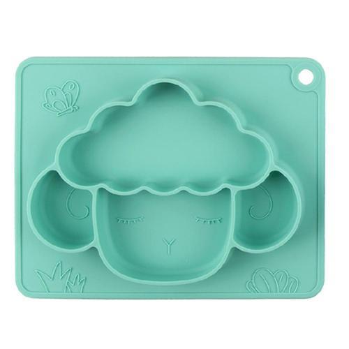 Newborn Child Eating Food Tray Baby Anti-Drop Food Grade Silicone Dinner Plate Non-slip Divided Tableware Food Meal Bowl